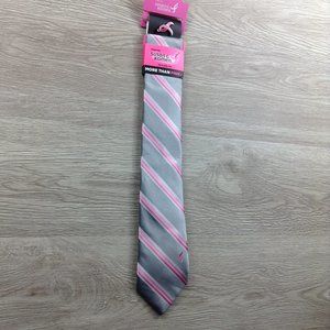 Susan G. Komen Silver Breast Cancer Striped Tie